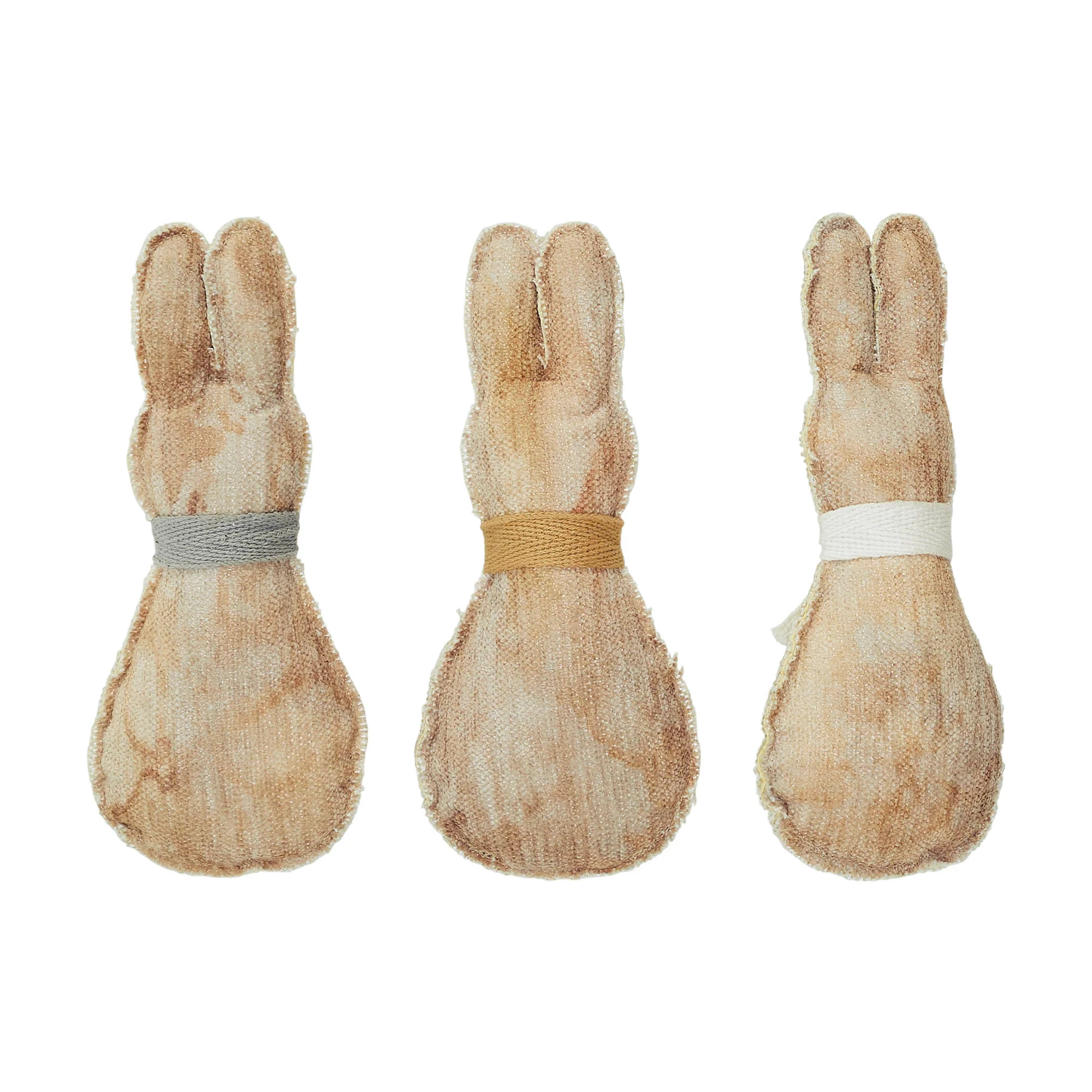 DAY 10 ๐๐ท 20 DAYS OF BUNNIES Set of 3 Scarfed Primitive Bunny 6" Fabric Decor - Image 4