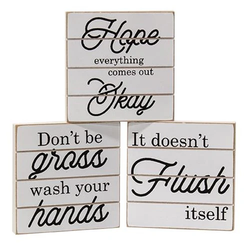 💙 Set of 3 Small Bathroom Shiplap Signs - Image 2