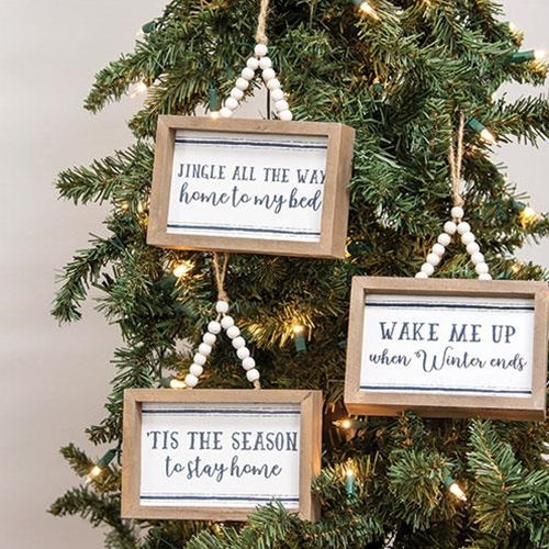 Set of 3 Snarky Christmas Beaded Hanger Signs - Image 2
