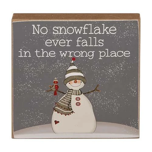 💙 Set of 3 Snowmen and Snowflakes 4" Small Block Signs - Image 3