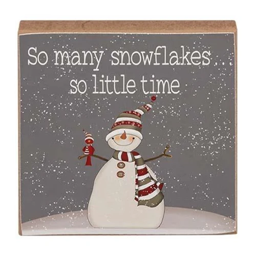 💙 Set of 3 Snowmen and Snowflakes 4" Small Block Signs - Image 4