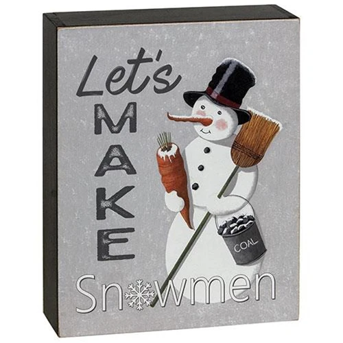 Set of 3 Snowmen Make A Friend Today 10" Box Signs - Image 2