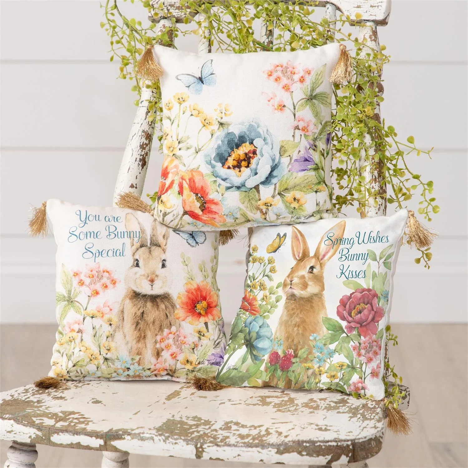 Set of 3 Spring Bunny 8" Mini Pillows - Image 2