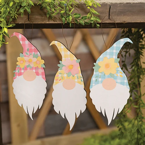 Set of 3 Spring Flower Chunky Gnome Ornaments - Image 5