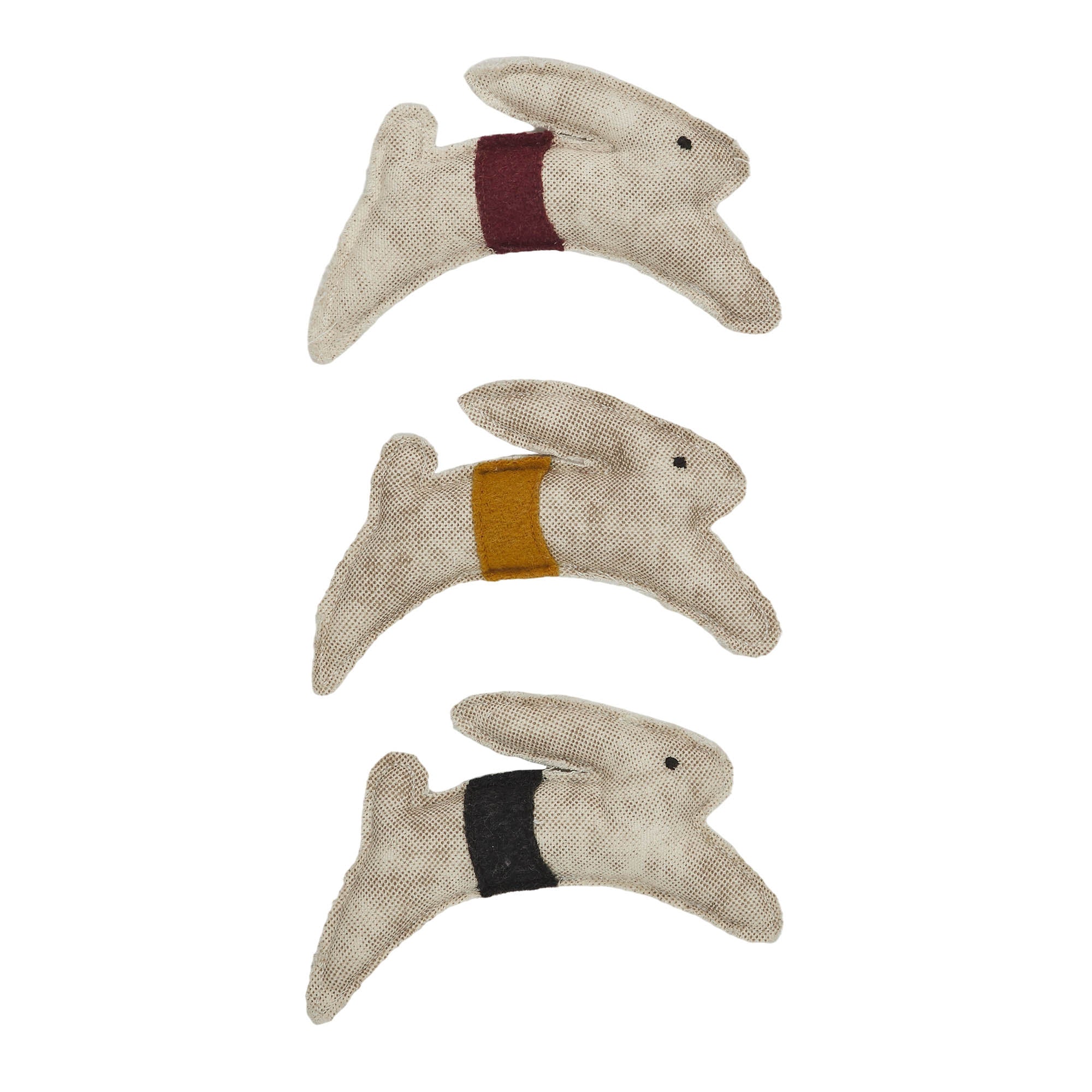 Set of 3 Spring In Bloom Primitive Leaping Bunny Bowl Fillers - Image 2