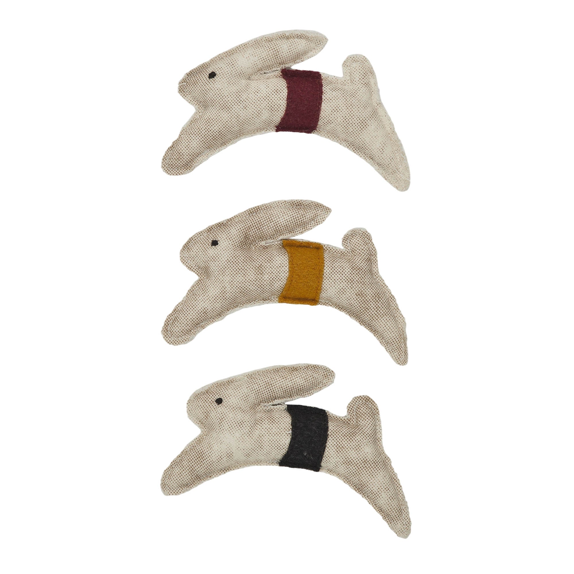 Set of 3 Spring In Bloom Primitive Leaping Bunny Bowl Fillers - Image 3