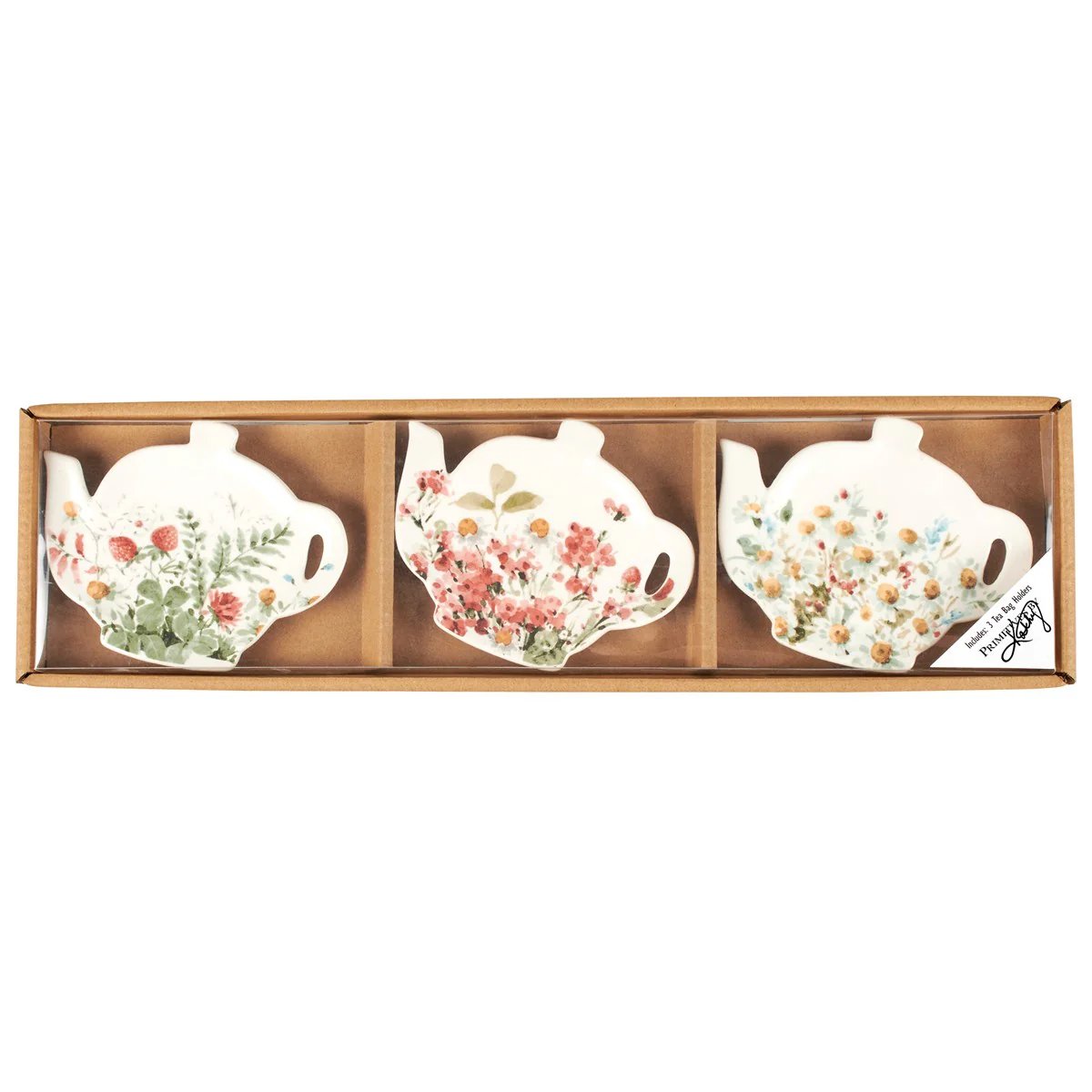 Set of 3 Tea Bag Holders with Floral Design - Image 7