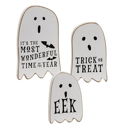 Set of 3 Trick or Treat Chunky Ghost Sitters - Image 2