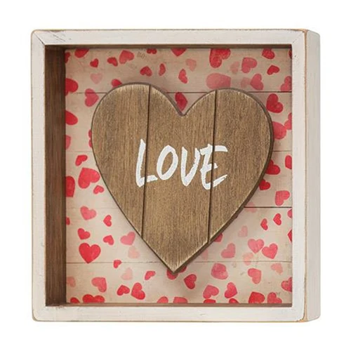 Set of 3 Valentine Shadow Box Signs 7" Square - Image 2