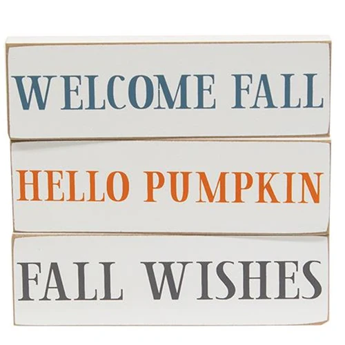 ๐ Set of 3 Welcome Fall Skinny Block Set - Image 2