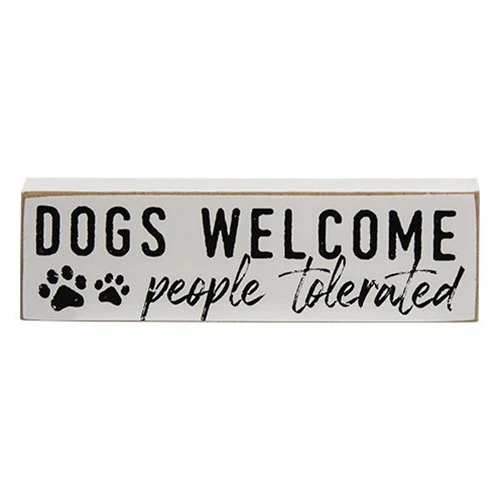 Set of 3 We're Dog People Thin Mini Block Signs - Image 5