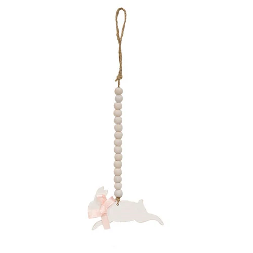 Set of 3 White Beaded Bunny Easter Egg and Carrot Ornaments - Image 3