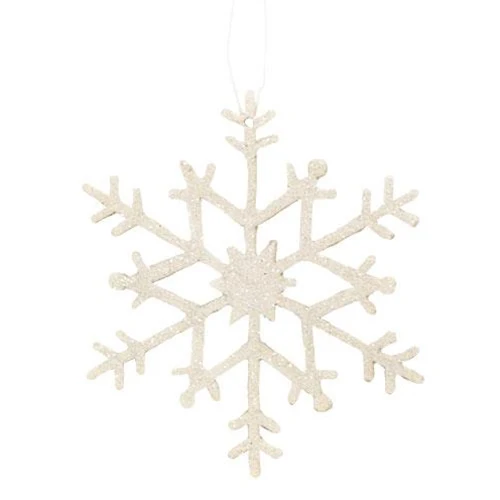 Set of 3 White Snowflake Ornament Craft and Decor Accents - Image 2