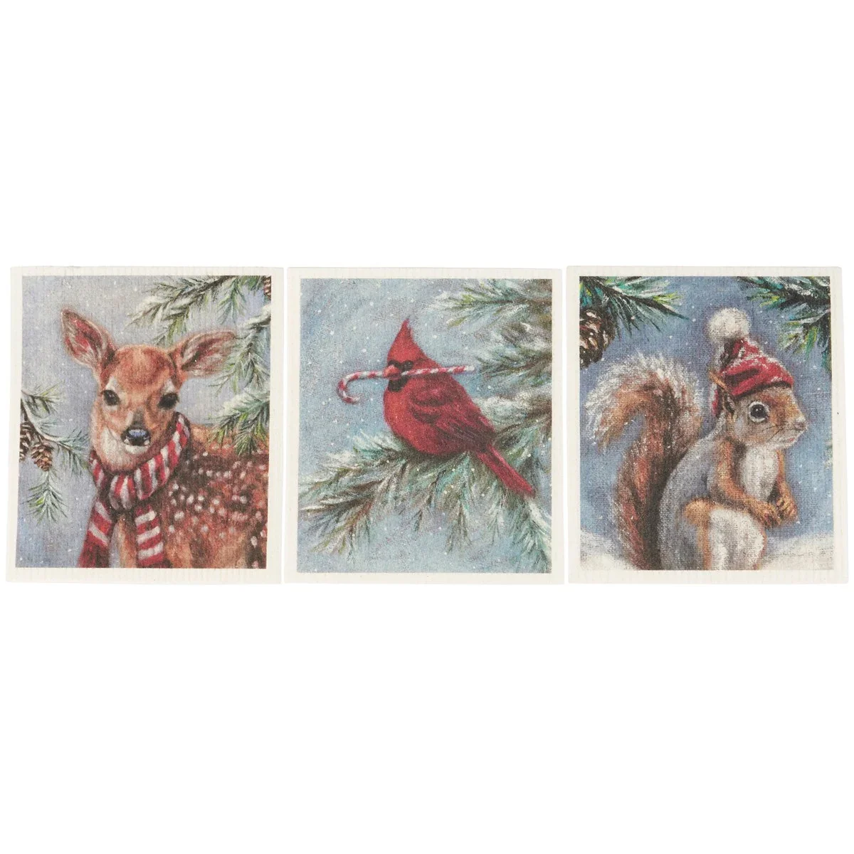 Set of 3 Winter Animal Swedish Dishcloths - Image 4