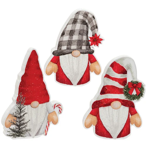 Set of 3 Winter Gnome Chunky Sitters