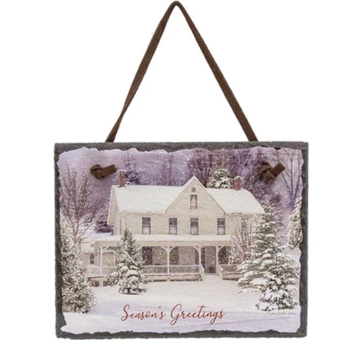 Set of 3 Winter Greetings Hanging Slate Signs - Image 2