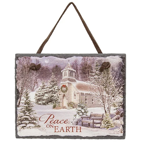 Set of 3 Winter Greetings Hanging Slate Signs - Image 3
