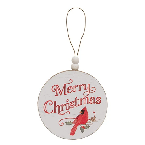 Set of 3 Winter Words Snowman Round Beaded Ornaments - Image 2