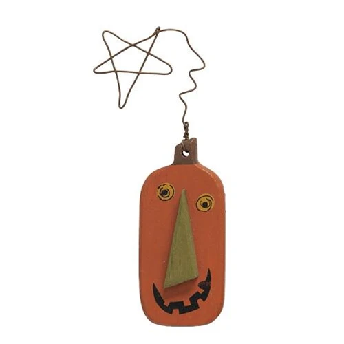 Set of 3 Wire Star Primitive Jack O Lantern Ornaments - Image 3