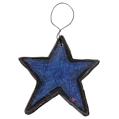 Set of 3 Wooden Americana Star Doodle Ornaments - Image 2