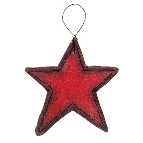 Set of 3 Wooden Americana Star Doodle Ornaments - Image 3
