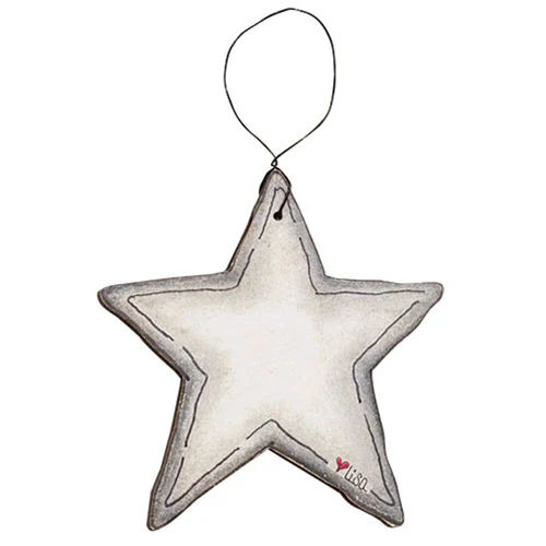 Set of 3 Wooden Americana Star Doodle Ornaments - Image 4