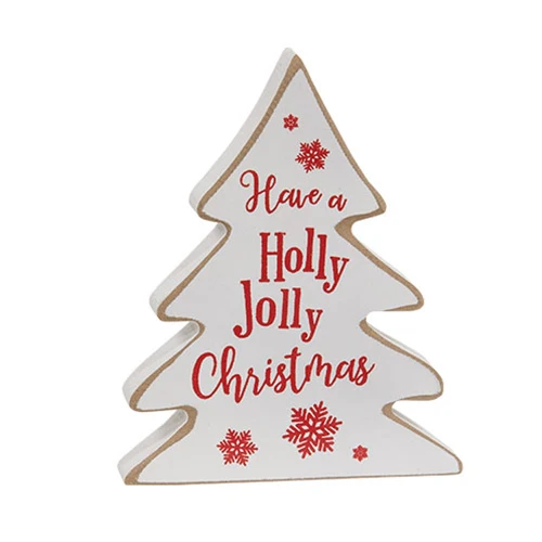 ๐ Set of 3 Wooden Holly Jolly Plaid Christmas Trees - Image 2