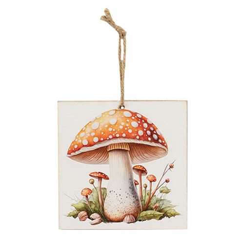 Set of 3 Woodland Mushroom Square Ornaments - Image 3