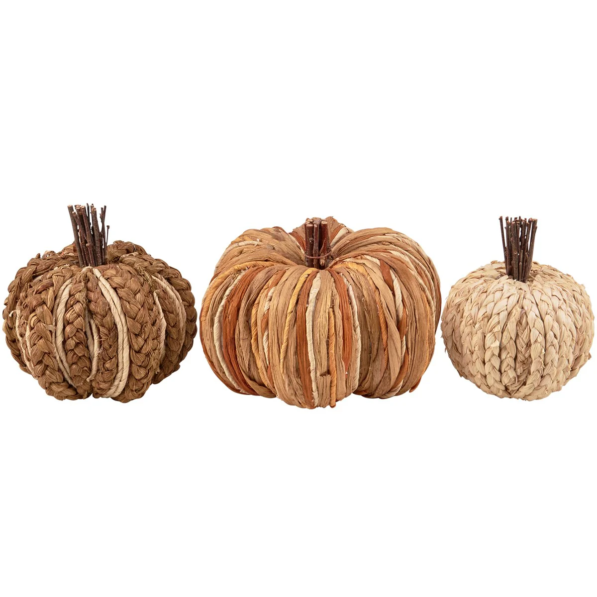 💙 Set of 3 Woven Rattan Pumpkins