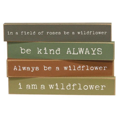 Set of 4 Be Kind Always and More Mini Stick Signs