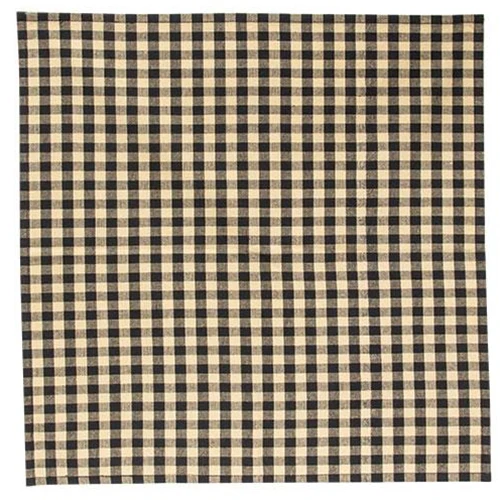 Set of 4 Black & Tan Check Fabric Napkins - Image 2