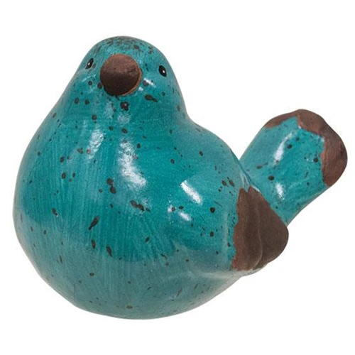 Set of 4 Blue Speckled Bird Resin Figures - Image 2