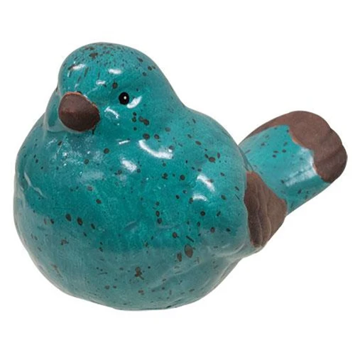 Set of 4 Blue Speckled Bird Resin Figures - Image 3