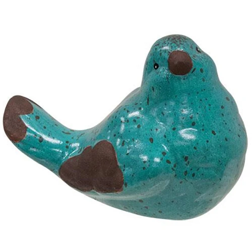 Set of 4 Blue Speckled Bird Resin Figures - Image 5