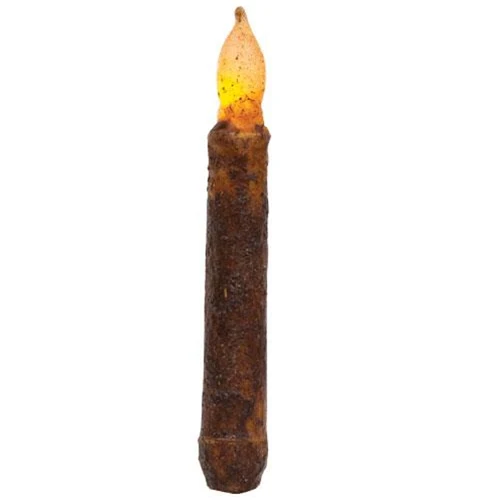 Set of 4 Burnt Mustard Timer Taper LED Candles - Image 2