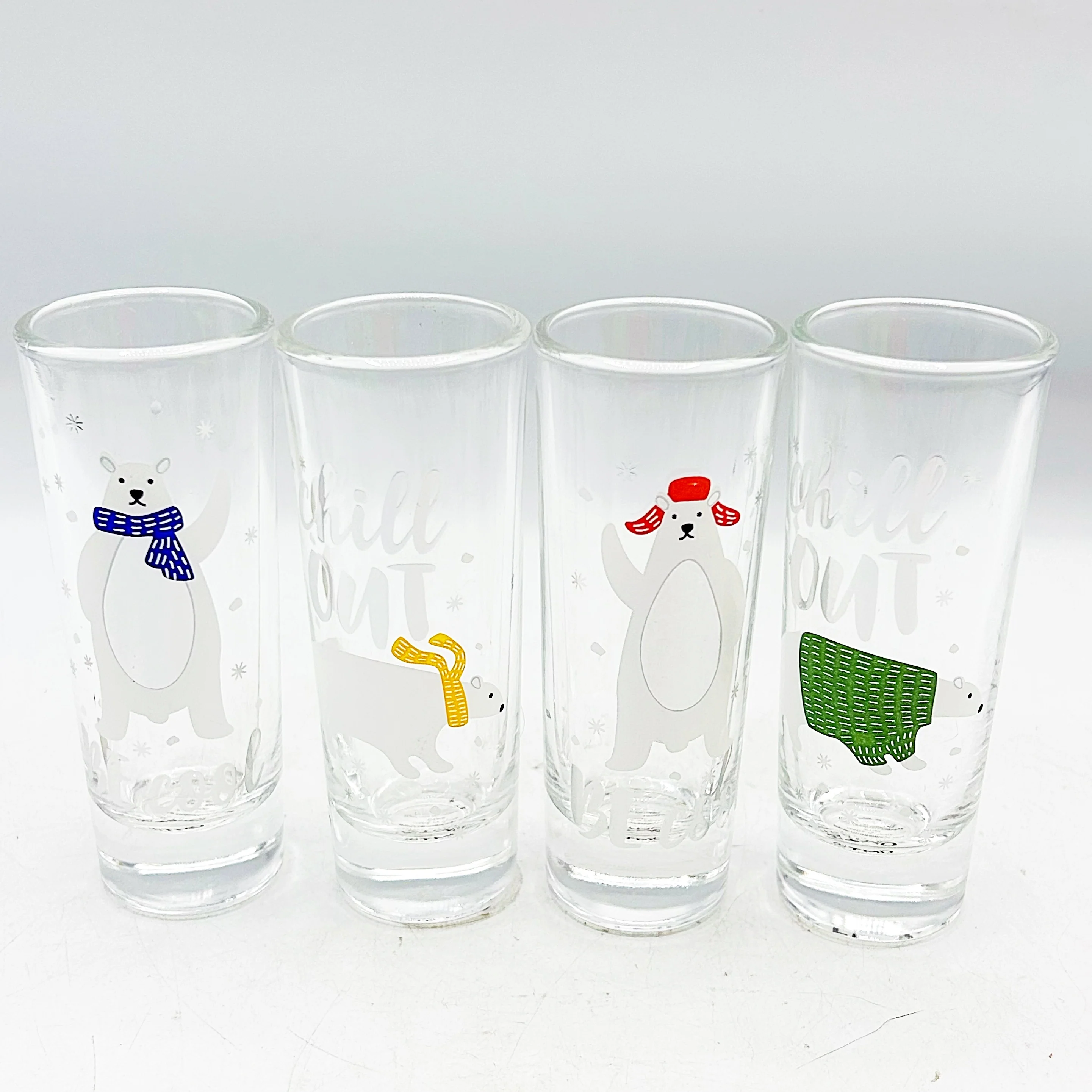 ๐ Set of 4 Christmas Polar Bear Shot Glasses TMD Holdings - Image 4