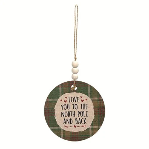 Set of 4 Christmas Sentiments Plaid Ornaments - Image 4