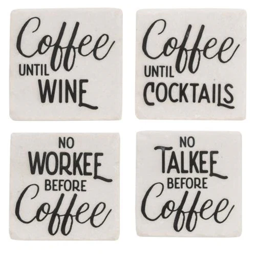 Set of 4 Coffee and Wine Resin Coasters - Image 2