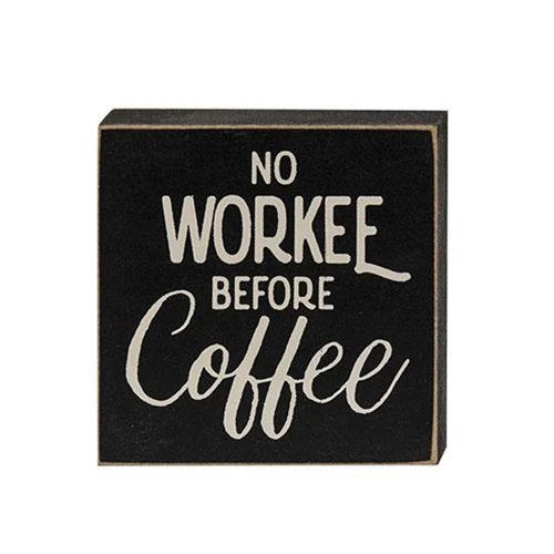 Set of 4 Coffee Themed Mini Block Signs - Image 3