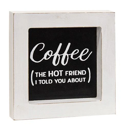 Set of 4 Coffee Themed Mini Framed Signs in Black and White - Image 3
