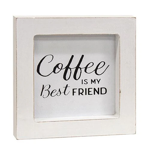Set of 4 Coffee Themed Mini Framed Signs in Black and White - Image 4