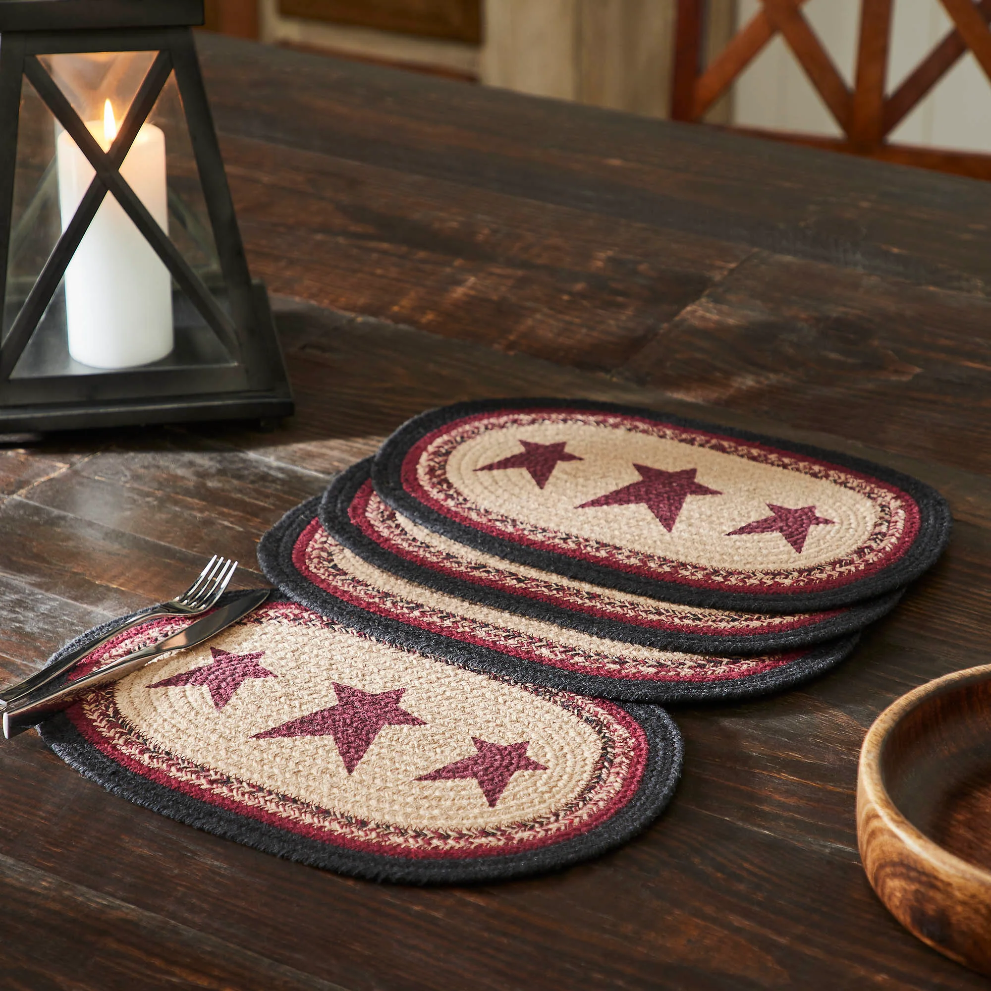 Set of 4 Connell Oval Stencil Stars Placemats