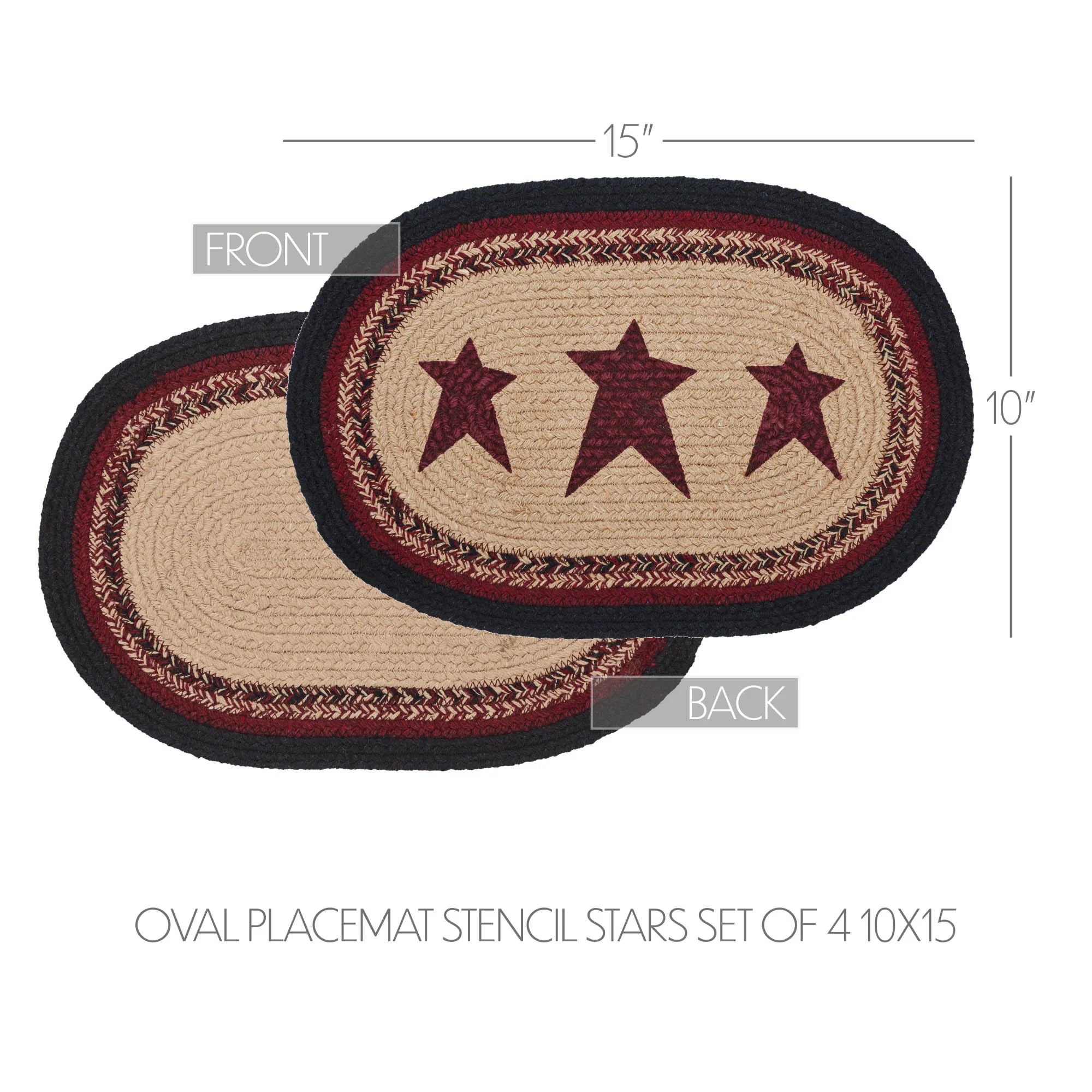 Set of 4 Connell Oval Stencil Stars Placemats - Image 2