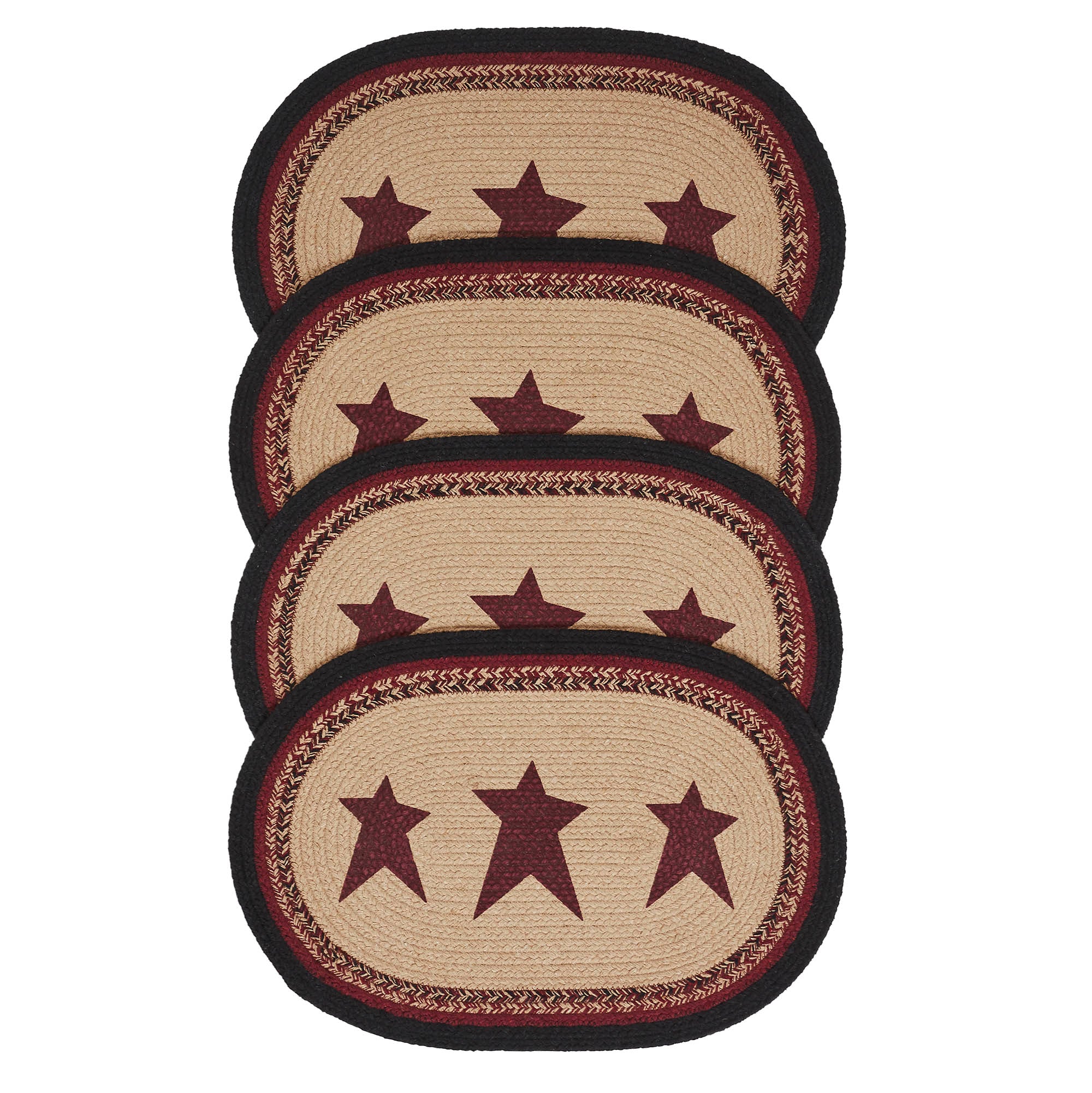 Set of 4 Connell Stencil Stars Oval Placemats - Image 4