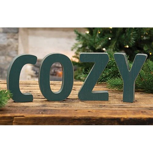 ๐ Set of 4 COZY 5" H Wooden Letters