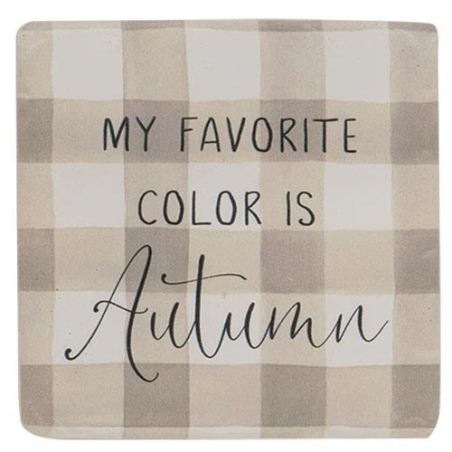 ๐ Set of 4 Fall Gingham Resin Coasters - Image 3
