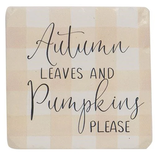 ๐ Set of 4 Fall Gingham Resin Coasters - Image 4