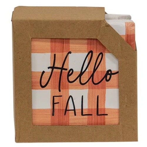 ๐ Set of 4 Fall Gingham Resin Coasters - Image 5