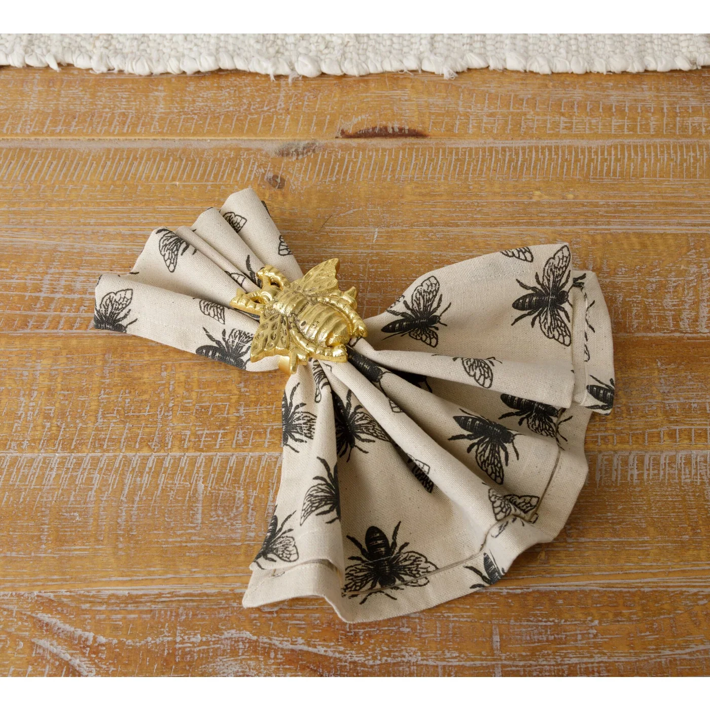 Set of 4 Gold Bee Napkin Rings - Image 2
