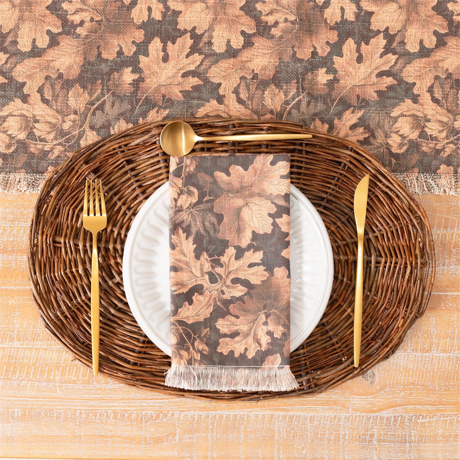 Set of 4 Leaf And Pumpkin Cloth Napkins - Image 5
